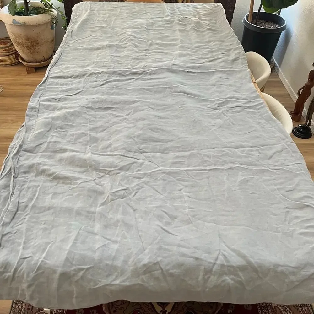 Parachute Linen Duvet Cover Full Queen Gray Button Closure